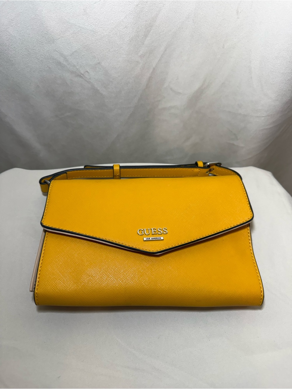 GUESS Yellow Leather Crossbody with Envelope Flap purse clutch